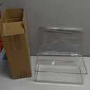 Isaac Jacobs Medium Stackable Organizer Bin (10.75x6.5x3.7) w/ Hinged Lid, Clear Storage Box, Home, Office, School, Fridge, Bathroom, Kitchen, Pantry Container, BPA-Free, Food Safe (Medium, Clear)