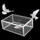 Pigeon Trap with Escape-Proof Design, Small Birds Live Hunting Trap, Pigeon Coop Iron Cage with 4 One-Way Entry Outdoor, Patio Garden Farm Warehouse Humane Trap for Pigeon Sparrow Mouse Rabbit Chicken