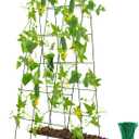 48 x 18 Cucumber Trellis, Foldable Metal A-Frame Trellis for Raised Beds, Small Garden Plant Support for Cucumbers, Peas and Climbing Vegetables, 1 Pack