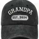 New Grandpa Gifts for Men, Funny Grandpa Est 2026 Hat, Adjustable 3D Embroidered Best Grandfather Gift Baseball Cap