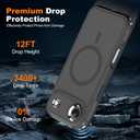2 x Magnetic Case for iPhone Air 6.5'',[Compatible with Magsafe][Heavy Duty Shockproof] [Military Grade Drop Protection][Non-Slip] Rugged Durable 2-Layer Hard Bumper Phone Cover-Matte Black