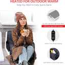 PEXMOR 2 Pack Heated Stadium Seats w/Back Support 3 Level Heating, 5 Reclining Positions Portable Bleacher Chair w/Cushion & Armrest, w/2 Pockets, Carrying Bag, No Battery