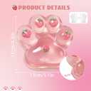 Large Cat Paw Taba Squishy Squeeze Toys 5-inch Strawberry Pink Fufu Squishy with Plastic Gloves Sensory Stress Relief Fidget Toys for Party Favors Sensory Anxiety Toys for Adults (Strawberry)