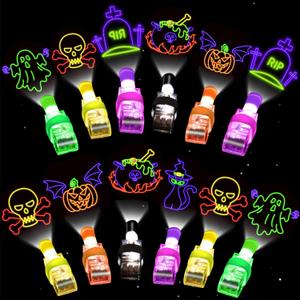 Halloween Party Favors for Kids, 36 Pcs LED Finger Lights Glow in The Dark Light Up Toys Halloween Goodie Bag Fillers Treats Stuffers for Halloween Party Classroom Prizes Bulk Trick or Treat Toy Gifts