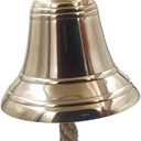 Brass Ship Bell Polished Nautical, Heavy Duty Polished Bell, Brass Maritime Duty Watch Ships Bell by THDC (6")