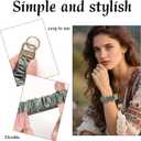 3 x Penitue Stretchy Lanyard & Wrist Strap, Scrunchie Wristlet Keychain Durable Stretchy Key Chain Retractable Lanyard for ID Badges and Stylish Wrist Strap Suitable for Women Nurse Teacher