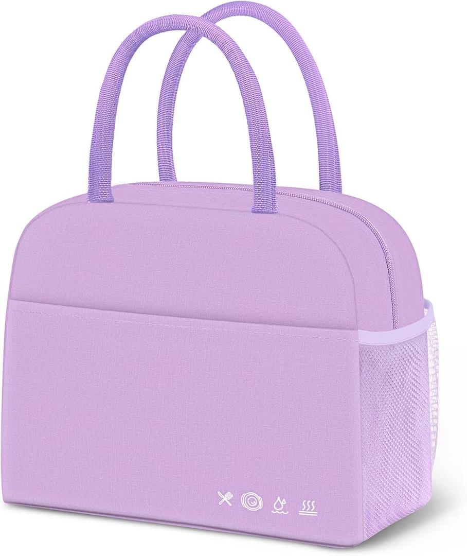 DALINDA Lunch Bag Lunch Box for Women Men Reusable Insulated Lunch Bags for Adults,Leakproof Cute Cooler Lunch Tote Bag, Large Capacity for Work Travel Picnic,Purple