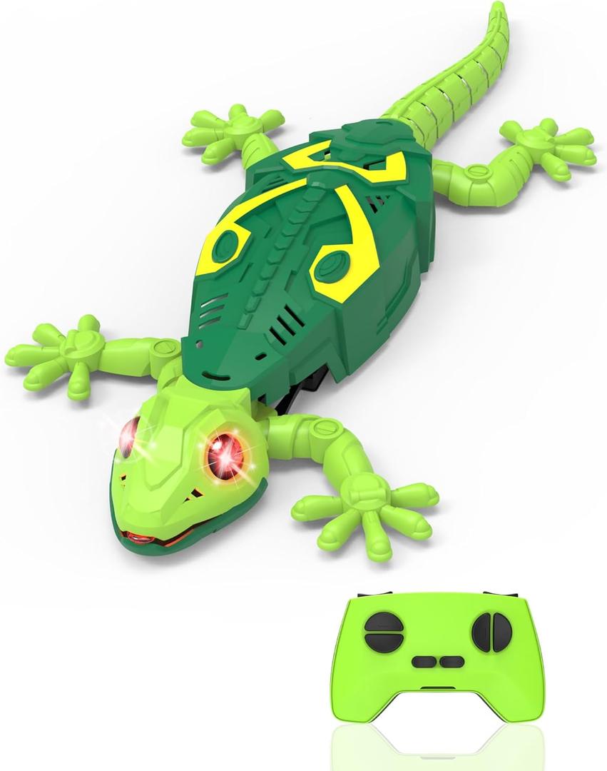 Wall Climbing Lizard,Wall Crawler Gecko,Remote Control Car Robot for Kids,Floor Ceiling Crawling Electric Lizard,Cool Prank Toy,Christmas Birthday Gifts for 3 4 5 6 7 8 9 10+ Year Old Boys Girls Teens (Green)