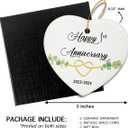 3 x 1 Year Anniversary Ornament, 1st Anniversary Decorations for Couple, 1st Wedding Anniversary Ornament Keepsake Sign - Heart Plaque - Christmas Ornament Gifts for Couple Her Him Wife Husband