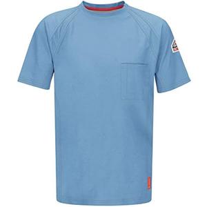 Bulwark Men's Size Big and Tall Iq Series Short Sleeve Comfort Knit T-Shirt, Blue, Large