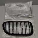 MAXDOM Replacement Front Upper Grill Fit for BMW (2007-2013) X5 E70 (2008-2014) X6 E71  Gloss Black Double Slats ABS Grille