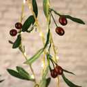 Impress Life Olive Branch Garland String Lights 10FT 40 White LED Battery USB Operated Lighted Twig Vine with Timer for Christmas Thanksgiving Party Spring Decoration
