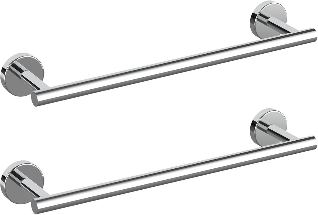 Cilee 2 Pieces Polished Chrome Bathroom Towel Bar, 24 Inch Double Towel Racks,Bathroom Towel Holder Towel Bar for Bathroom Stainless Steel Wall Mount (24inch)