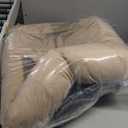 JOEJOY Small Dog Cat Bed With Hooded Blanket, Cozy Cuddler Luxury Puppy Pet Donut Round Calming Anti-Anxiety Burrow Cave - Anti-Slip Bottom, Machine Washable, 23 Inch (Beige)