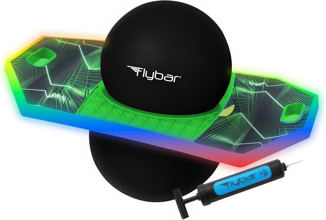 Flybar Pogo Trick Ball for Kids Balance Bounce Board with Anti-Slip Deck Pump Included - Indoor & Outdoor Toys for Boys and Girls Fun Way to Reduce Screen Time Supports up to 160 lbs Ages 6+