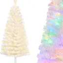 Pre-Lit Artificial Christmas Tree, Warm White Lights, Colorful Lights, Includes Stand, 4 feet (White)