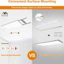 2x4 FT LED Flat Panel Light Surface Mount 5000K-4000K-3000K Switchable & 0-10V Dimmable, 30W-40W-50W Selectable Flush Mount Ceiling Light 24x48 inch, ETL Listed, 100-277V, White, 2 Pack