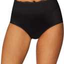 Bali Women's Brief Underwear, Passion For Comfort Women's Panties, Seamless Brief Underwear for Women (Size 7, Black Lace)