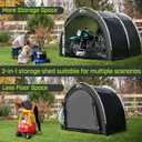 Happy Travel Bike Storage Tent Shed, Outdoor Waterproof Bicycle Covers Shelter with Window for 2-8 Bikes,Oversized Outside Portable Sheds for Lawn Mower,Garden Tools, Arch-8x7x5.6ft