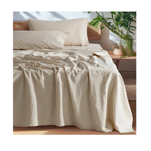 SONORO KATE 100% French Pure Linen Sheets, Breathable and Durable Linen King Size Sheets, Anti-Tear Linen Bed Sheets, Machine Washable, 16 Inch Deep Pocket - 4 Piece (Natural Linen, King)