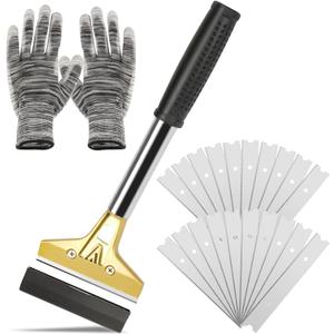 Razor Blade Scraper, 4 In Floor Scraper Tool with 20PCS Extra Metal Blades, Paint Scraper Ideal for Cleaning Stove Top, Windows, Glass, Tiles, Wall, Labels