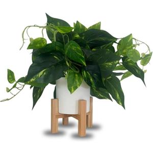 A Beautiful Fake Plant, with Plastic Pot, These Fake Plants Come with Wooden Base, Artificial Indoor Plants, Plant Decoration, Artificial Indoor Plants in Pots