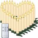 40PCS LED Flameless Candles Battery Operated Christmas Tree Candles with Remote, Button Cell Battery, Timer, Dimmer Battery Candle Flickering Warm Light Window Candle Christmas Home Decor