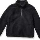 Amazon Essentials Girls and Toddlers' Sherpa Fleece Quarter-Zip Jacket (X-Large, Black)