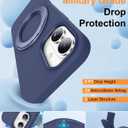 STERKER 360 Rotatable Stand Compatible with iPhone 17 Case with Magnetic [Military Grade Drop Tested][Adjustable Kickstand] Ring Holder Silicone Slim Back Soft Edge, Blue