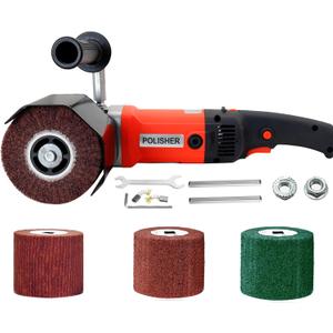 1400W Electric Burnishing Polishing Machine,Electric Sander Polisher, With 4 Burnishing Wheels((80# 120# 240# 320#) for Metal and Stainless Steel Polishing