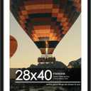 28x40 Picture Frame, Display Pictures 24x36 with Mat or 28 x 40 Without Mat, Black Wall Hanging Poster Frame with HD Plexiglass Durable and Scratch-proof, 1 Pack