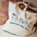 Floral Teachers Canvas Tote Bag, Teacher Appreciation Gifts, Floral Teachers Shoulder Bag, Shoulder Bag for Women, Teacher Gifts from Students