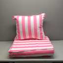 Deep Seat Cushion Set 24 x 24 Inch, Pink White Striped Waterproof NEW