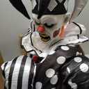 Haunted Hill Farm Hartley The Sitting Scare Clown by Tekky, Motion-Activated Talking Jump-Scare Halloween Animatronic for Halloween Party Prank Decoration, Plug-in or Battery Operated Halloween Props