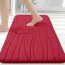 Buganda Memory Foam Bathroom Rug Mat 23,5" x 16", Extra Soft and Absorbent Bath Mats, Non-Slip and Machine Washable Bath Rugs for Bathroom Floor,Tub and Shower, Red