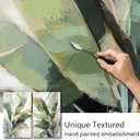 Botanical Wall Art Set Hand Painted, for Living Room plant wall art,Green Tropical Plant Leaf Wall Decor, Modern Banana Leaf Wall Painting, for Bedroom, Dining Room, Office - 12x20 Inch 2pack, 20W"12H"2Pcs