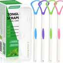 Tongue Scraper Cleaner 100% BPA Free Tongue Scrapers with Travel Handy Case for Adults, Kids, Healthy Oral Care, Easy to Use, Help Fight Bad Breath (4 PACK)