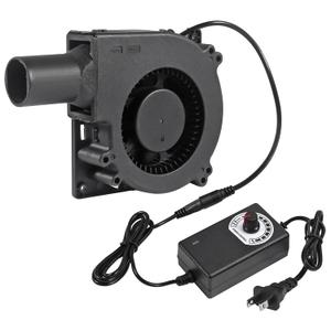 BBQ Fan 120mm, 12V AC Squirrel Cage Fan with Speed Controller, BBQ Air Mover Blower for Outdoor Barbecues, Camping Cooking, Wood Stove, Charcoal Starter