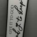Give It to God and Go to Sleep Sign - Above Bed Wall Decor, 40'' x 12'' Large Farmhouse Bedroom Decor, Wood Guest Room Decor, Framed Wall Art, Rustic Master Bedroom Essentials (Black)