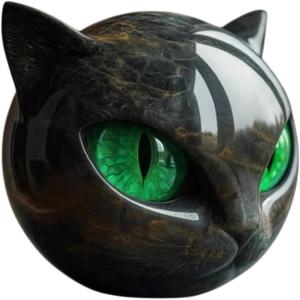 Luxury Black Cat Sculpture, Elegant Home Decor for Cat Lovers, Handcrafted Art Piece for Modern Spaces, for Collectors and Decor Enthusiasts