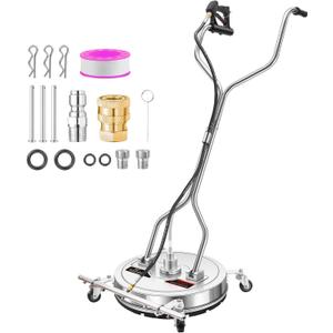 20" Pressure Washer Surface Cleaner with 5 Nozzles Water Broom - Stainless Steel Surface Cleaner for Pressure Washer Attachment for Concrete, Patio, Sidewalk, Deck and Driveways, 4000 PSI