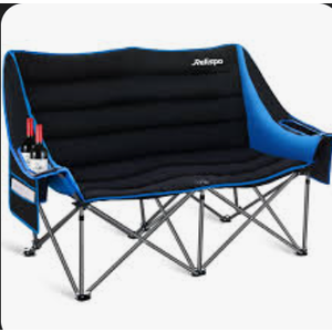 Camping Chairs Oversized Camping Chair Portable Double Camping Chair for Adults Heavy Duty Folding Chair Support 700LBS with Cup Holders & Large Side Organizer Pockets for Camping/Car Trunk/Campfires
