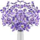 12 Pcs Purple Cosmos Artificial Flowers 23.6'' Fake Cosmos Wildflowers Silk Calliopsis Flower Arrangements Faux Bouquets Decorations for Spring Floral Wedding Table Home Garden Party Decor