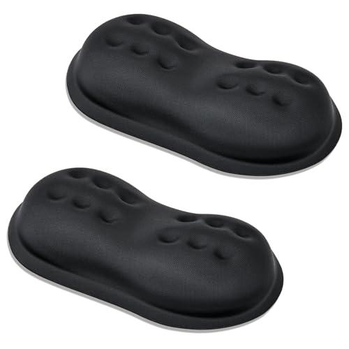 VANKEY 2 Pack Mouse Wrist Rest, Ergonomic Desk Wrist Pad for Mouse, Comfortable Computer Mouse Wrist Support with Memory Foam Fillings, Non-Slip Base (Black)