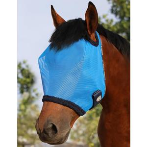 Harrison Howard All Round Mesh Horse Fly Mask UV Protective with Fleece Padded Edging Sky Blue L