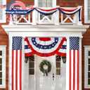 Americana Bunting Flags Outdoor 2x4 Ft,Pleated Fan Flag with Embroidered Stars,Red White and Blue Decorations for 4th of July Independence Day Memorial Day Patriotic Decorations (Set of 5)