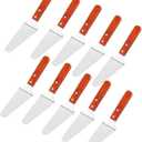10x Pie Server Cake Holder Transfer Triangular Spade Spatula for Pizza Cake Baking Wood Wooden Handle Shovel Stainless Steel