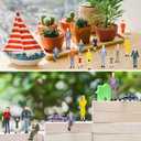 50 Pcs Mini People Figurines 1: 30 Scale Tiny People Model Miniature Sitting and Standing Little Plastic Figurines for Miniature Scenes