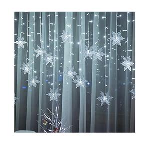 LED Curtain Lights,13ft/4M 96 LED Snowflake Curtain String Lights Plug-in Memory Window Curtain Lights with 8 Modes Decoration for Christmas, Wedding, Party,Wall, Home Decorations (White)