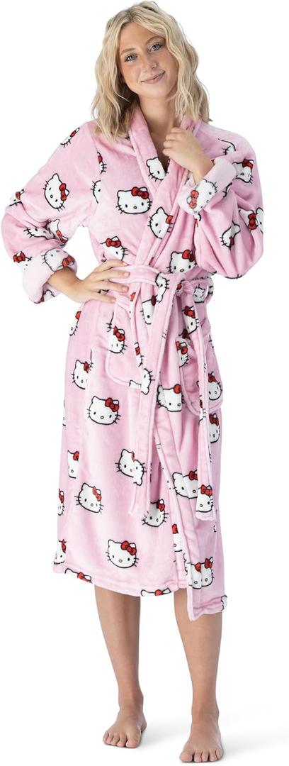 NORTHWEST Hello Kitty Womens Silk Touch Lounge Robe (Large-X-Large, Cute All Over)